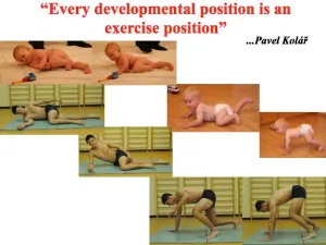 A baby is doing different positions for exercise.